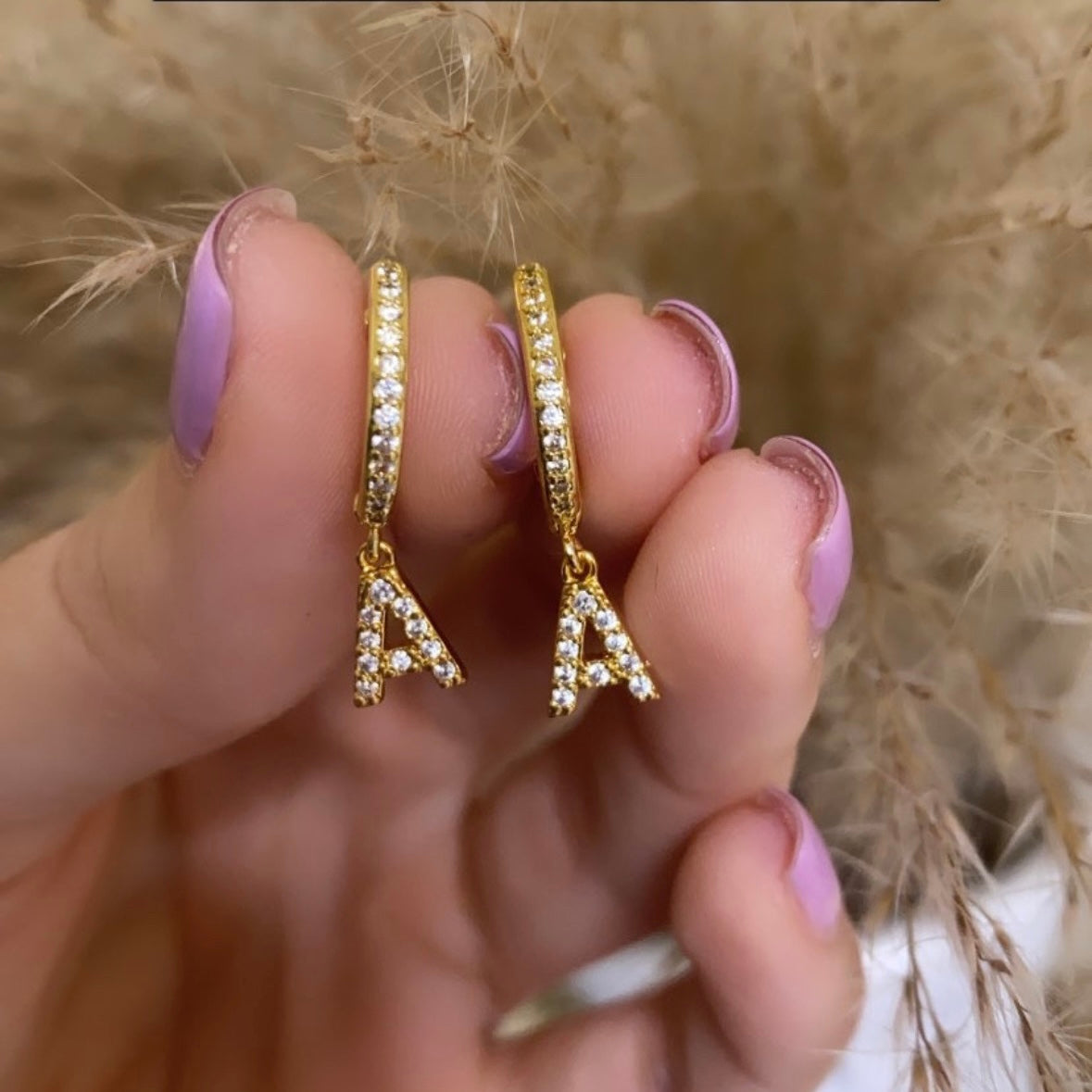 Initial earrings