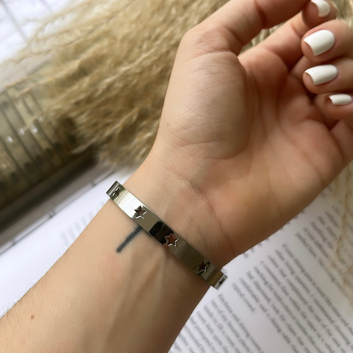 Silver star bracelet