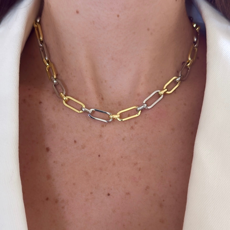 Silver & gold chain