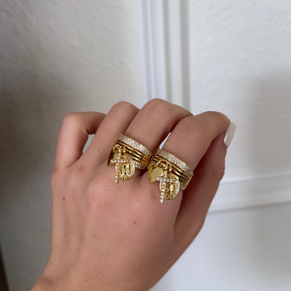 Golden cross ring