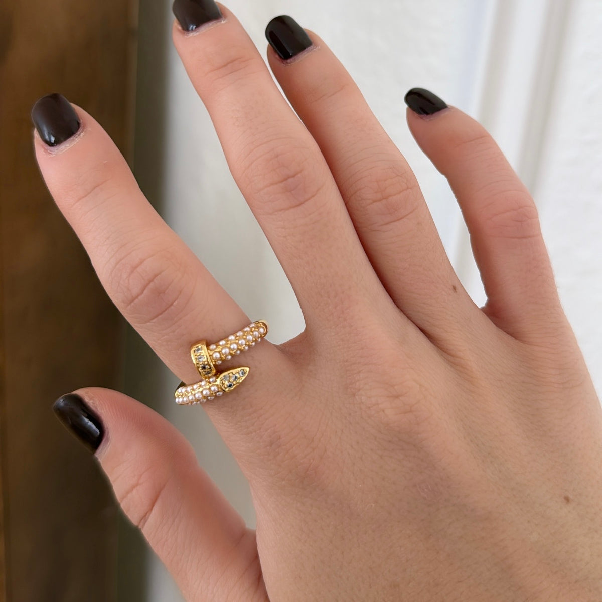 Pearl nail ring