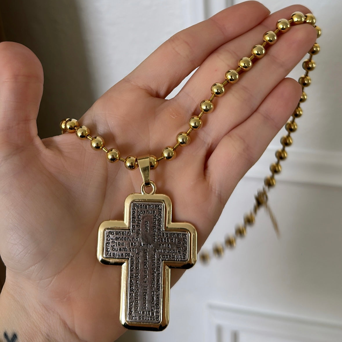 Silver cross necklace