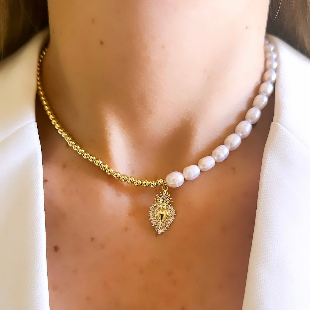 Sacred heart necklace