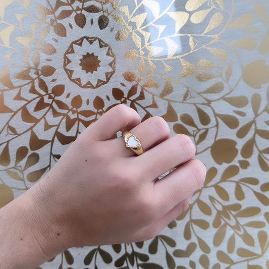 White heart ring