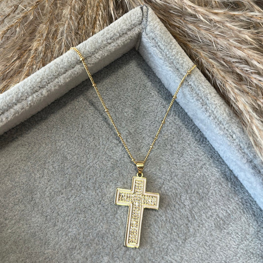 White cross necklace