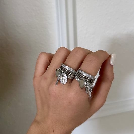 Silver cross ring