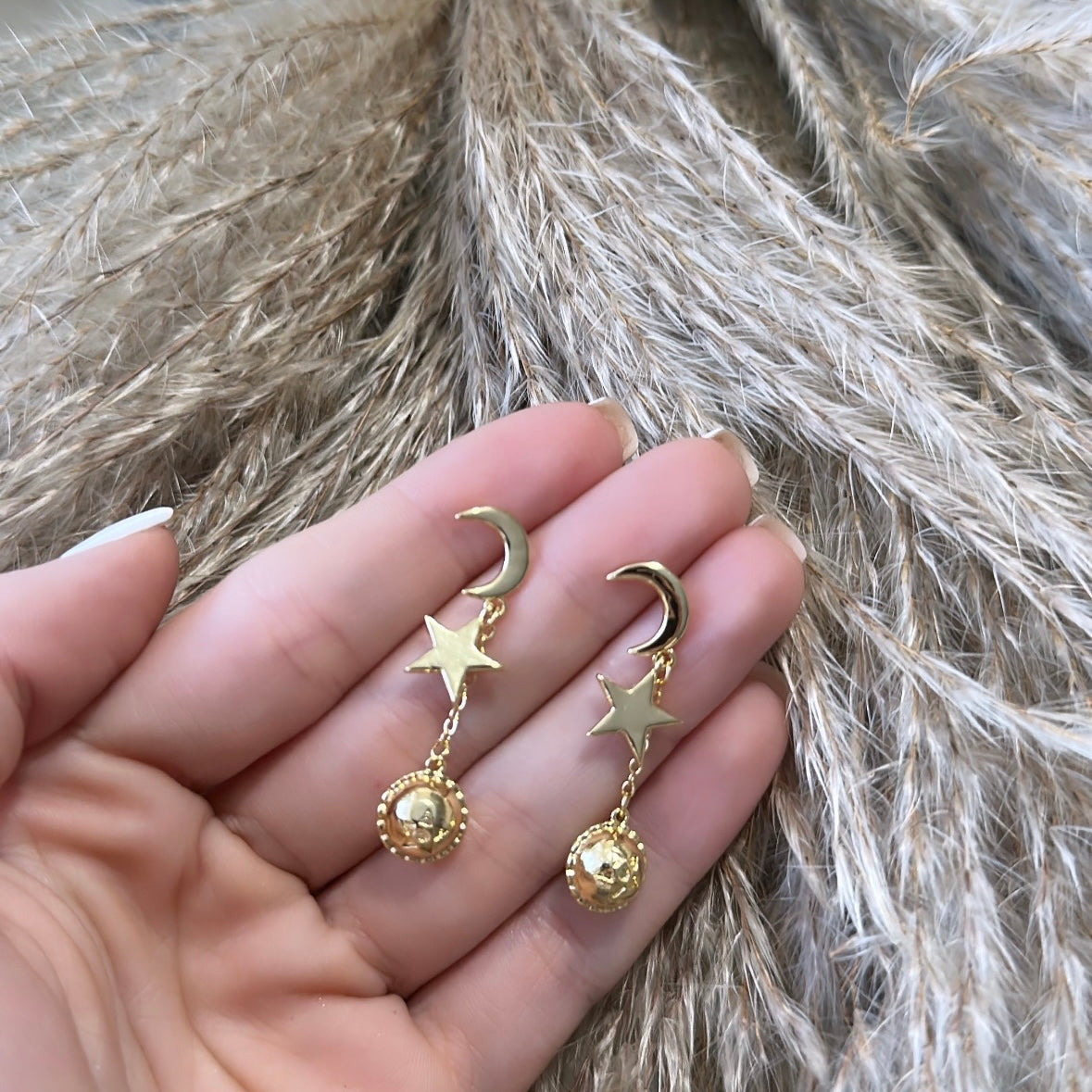 Star and moon earrings
