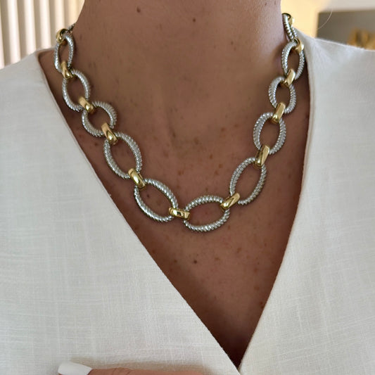 Silver and gold necklace