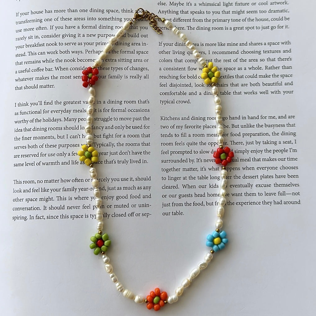 Colorful flower necklace