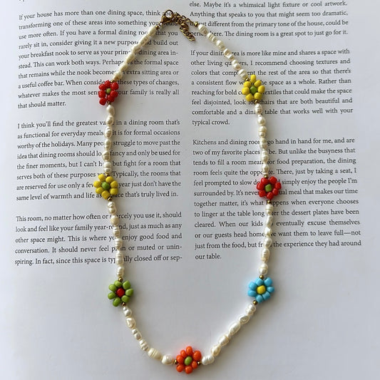 Colorful flower necklace