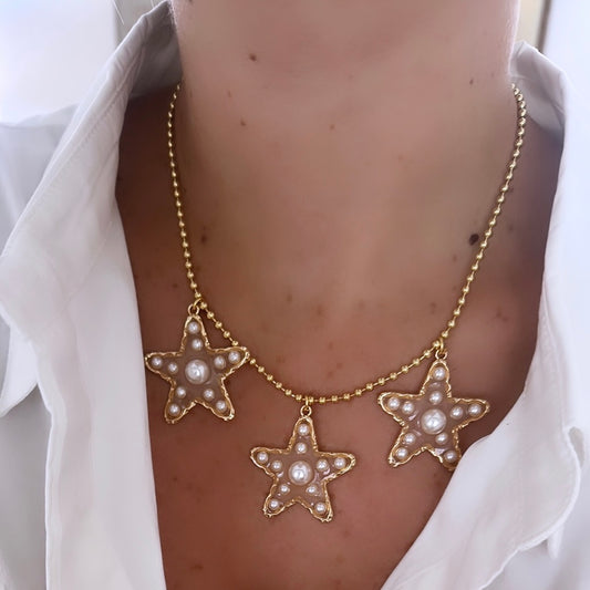 Pearl star necklace