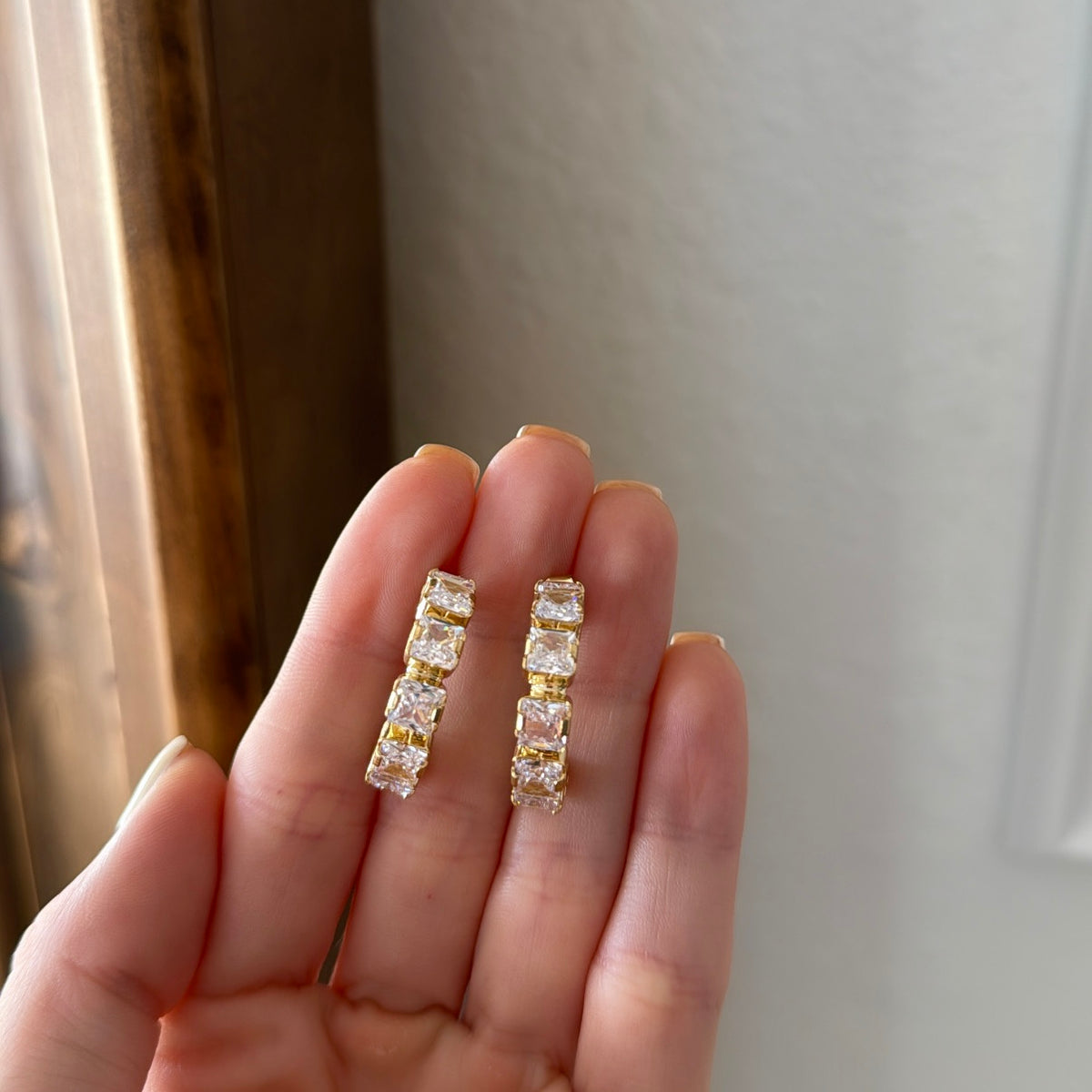Gold glitter hoops