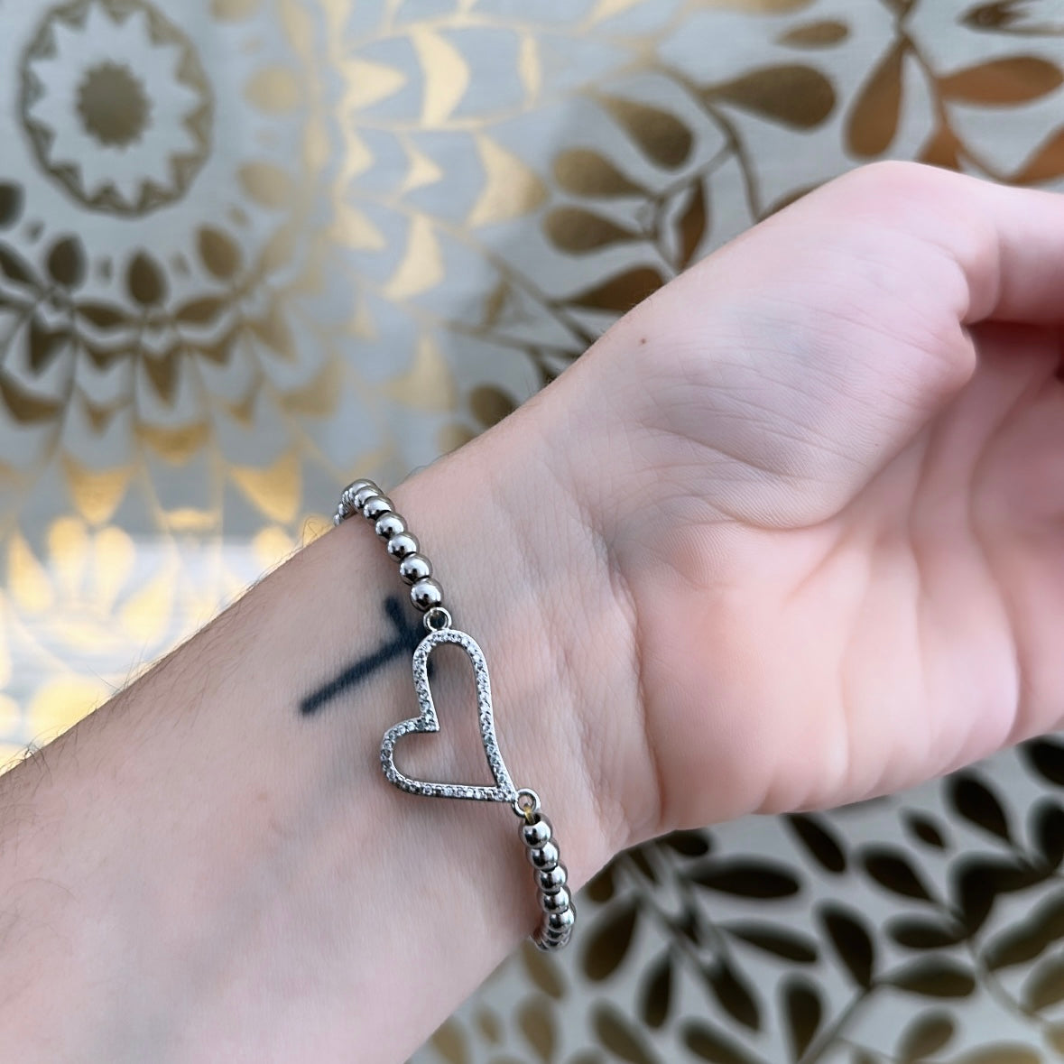 Silver heart bracelet