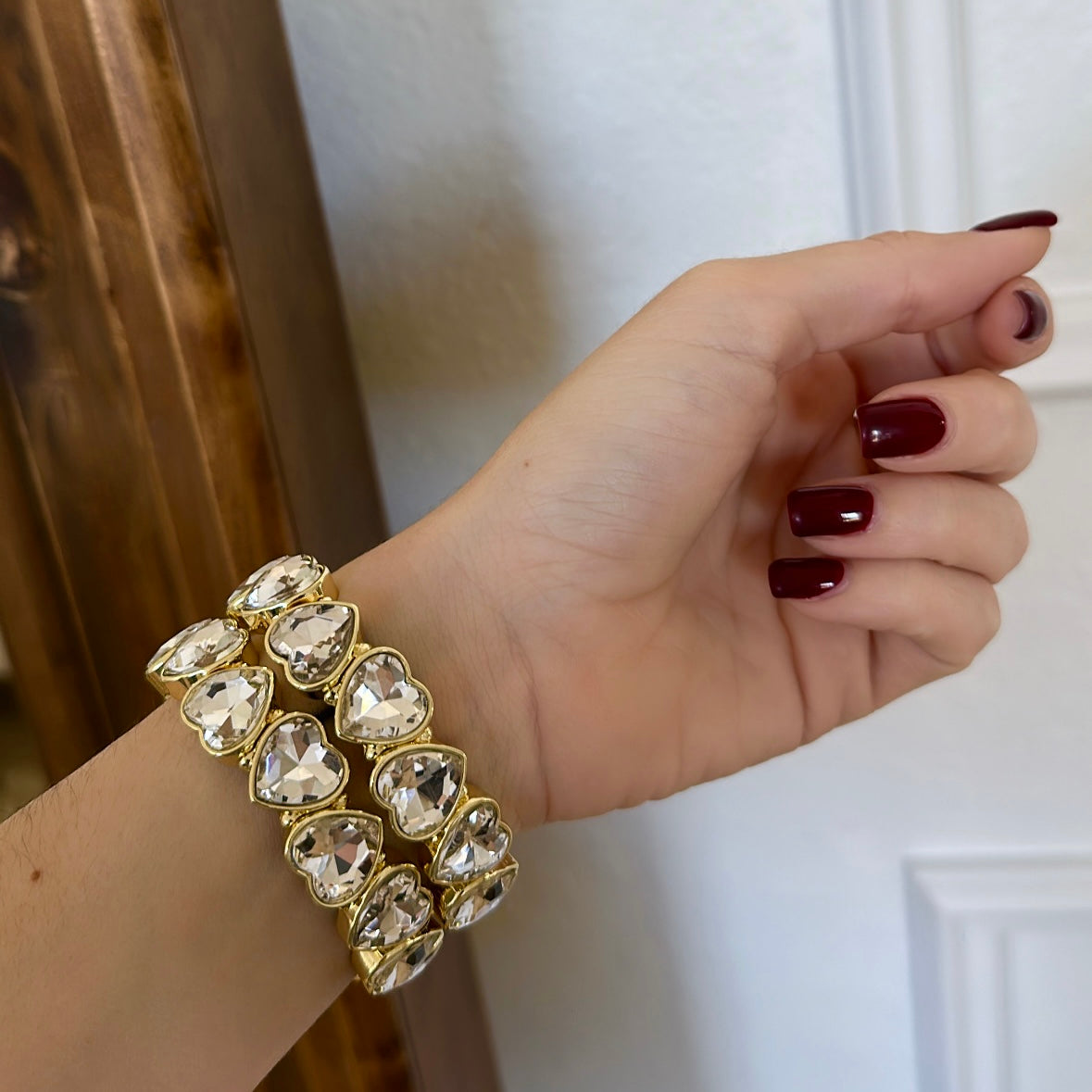 Shiny gold heart bracelet