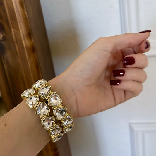 Shiny gold heart bracelet