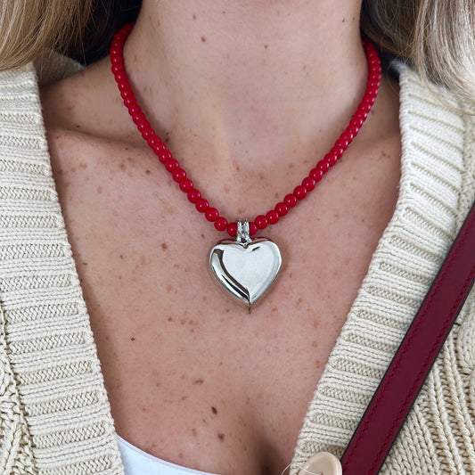 Silver heart necklace