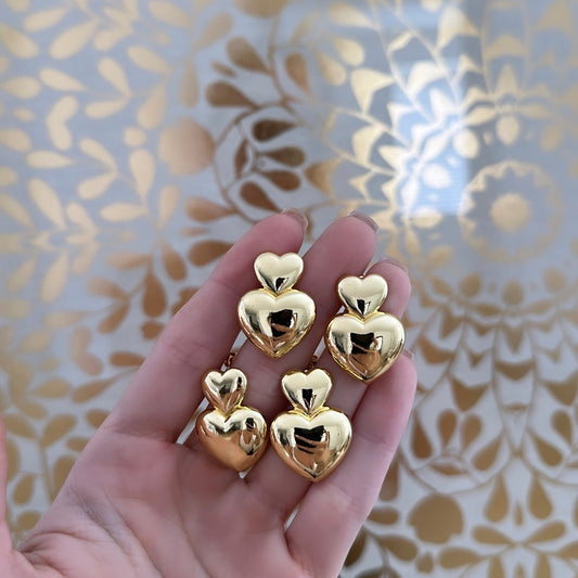 Double heart earrings