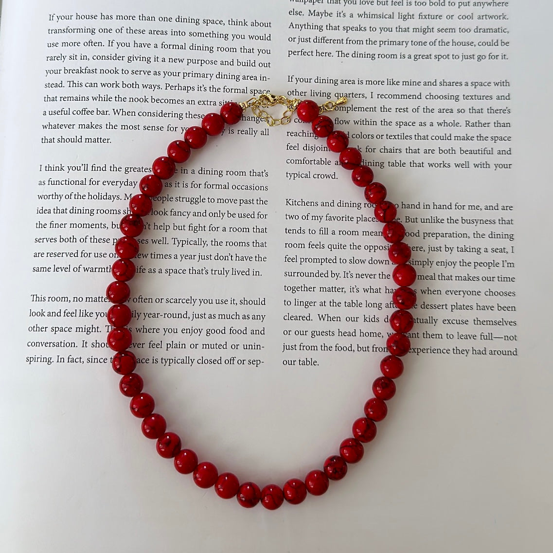 Red bead necklace