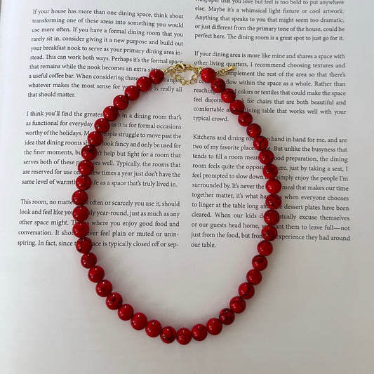 Red bead necklace