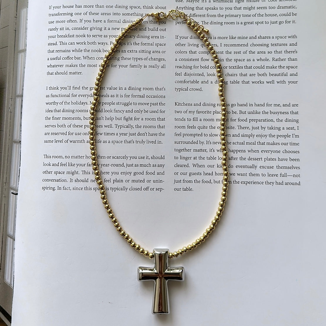 Silver cross necklace