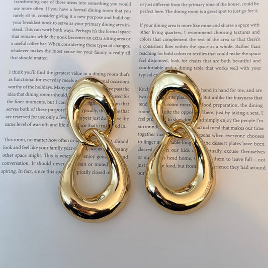 Gold chain earrings