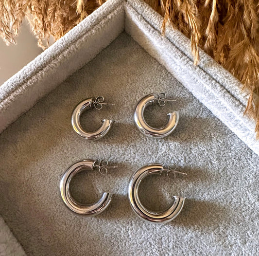 Essentials hoops silver