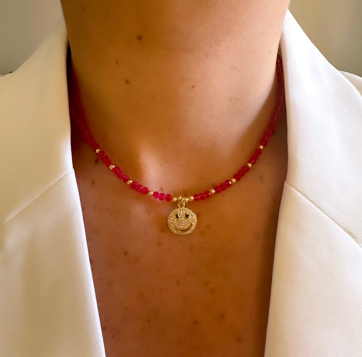 Happy face necklace