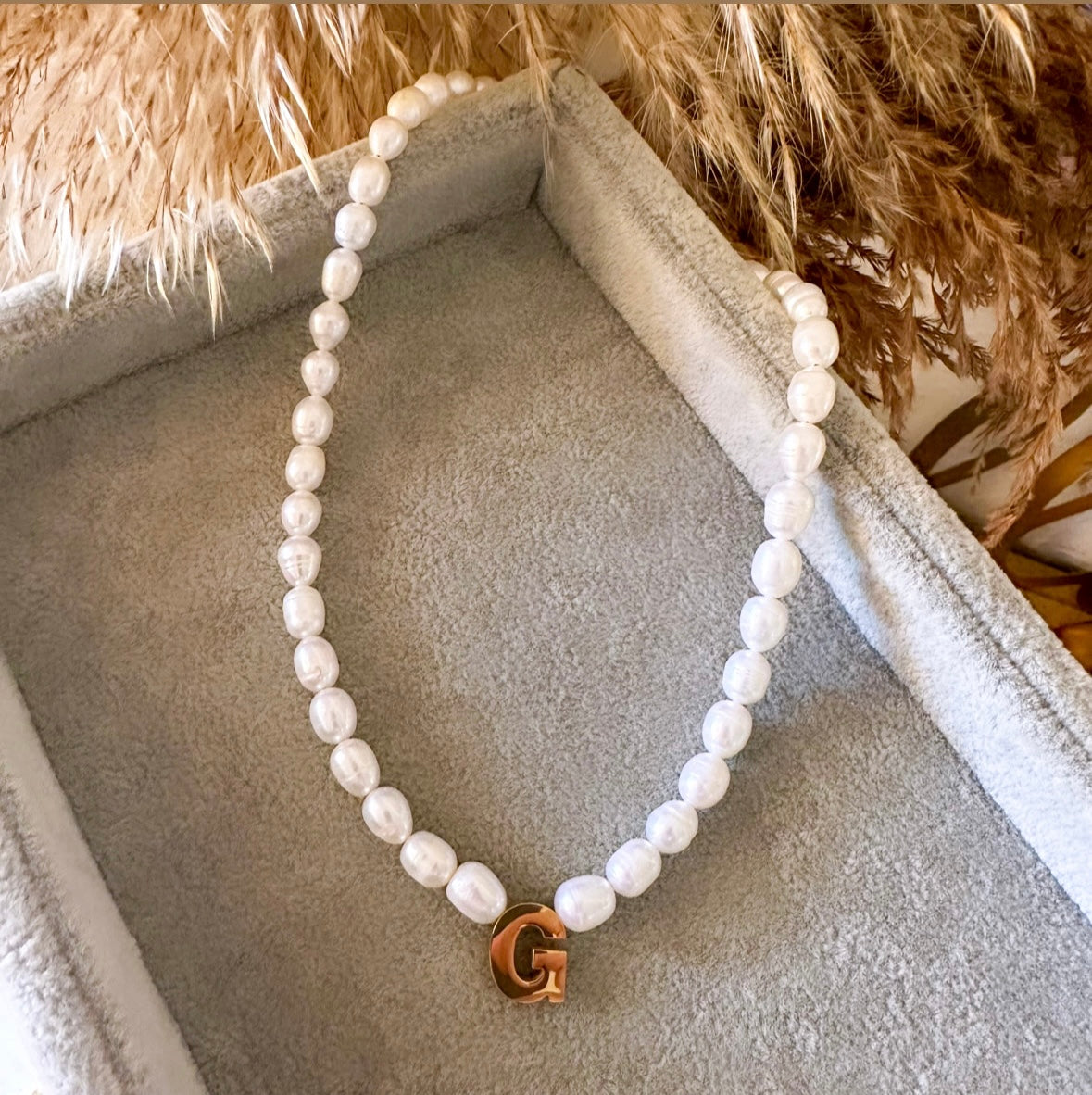 Initial pearl necklace