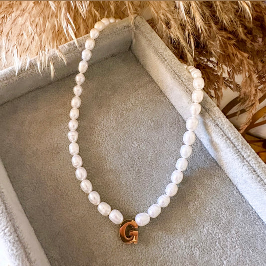Initial pearl necklace