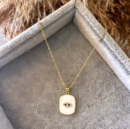 White eye necklace