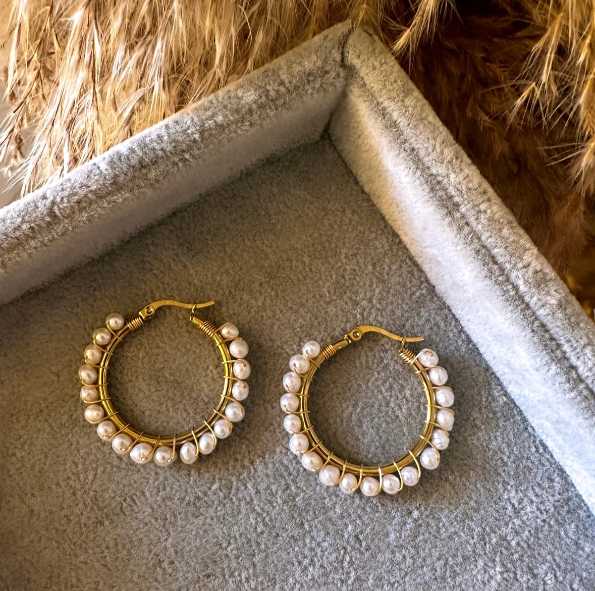 Ac pearls hoops