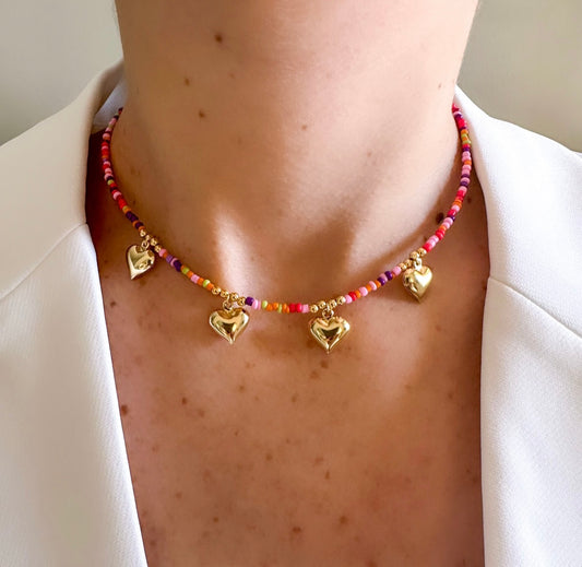 Multicolor amore necklace